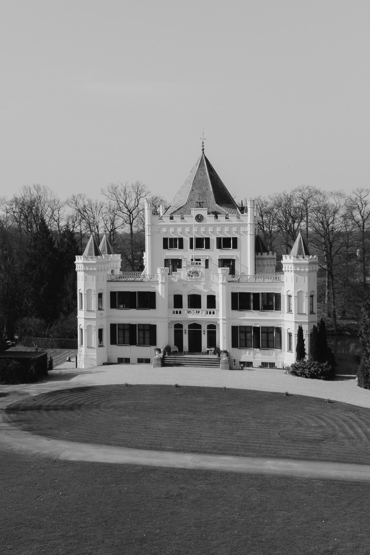 Drone foto van Oranjerie Landgoed Sandenburg