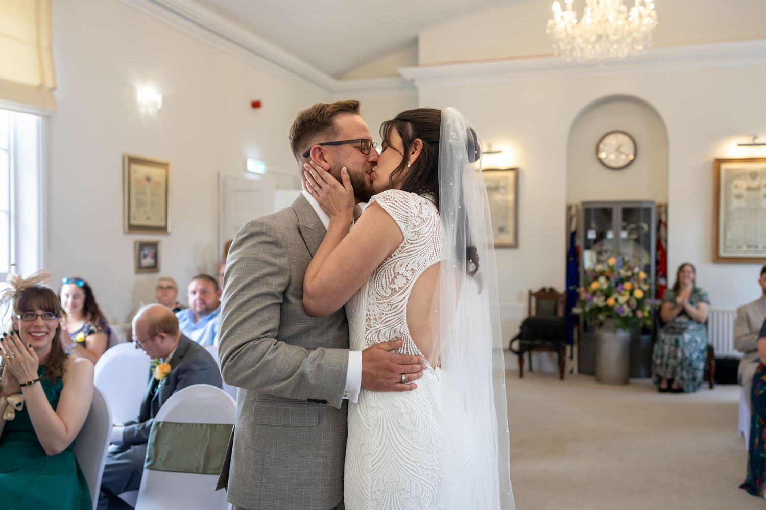 Wimborne Old Town Hall wedding ceremony photography - Nick and Chloe