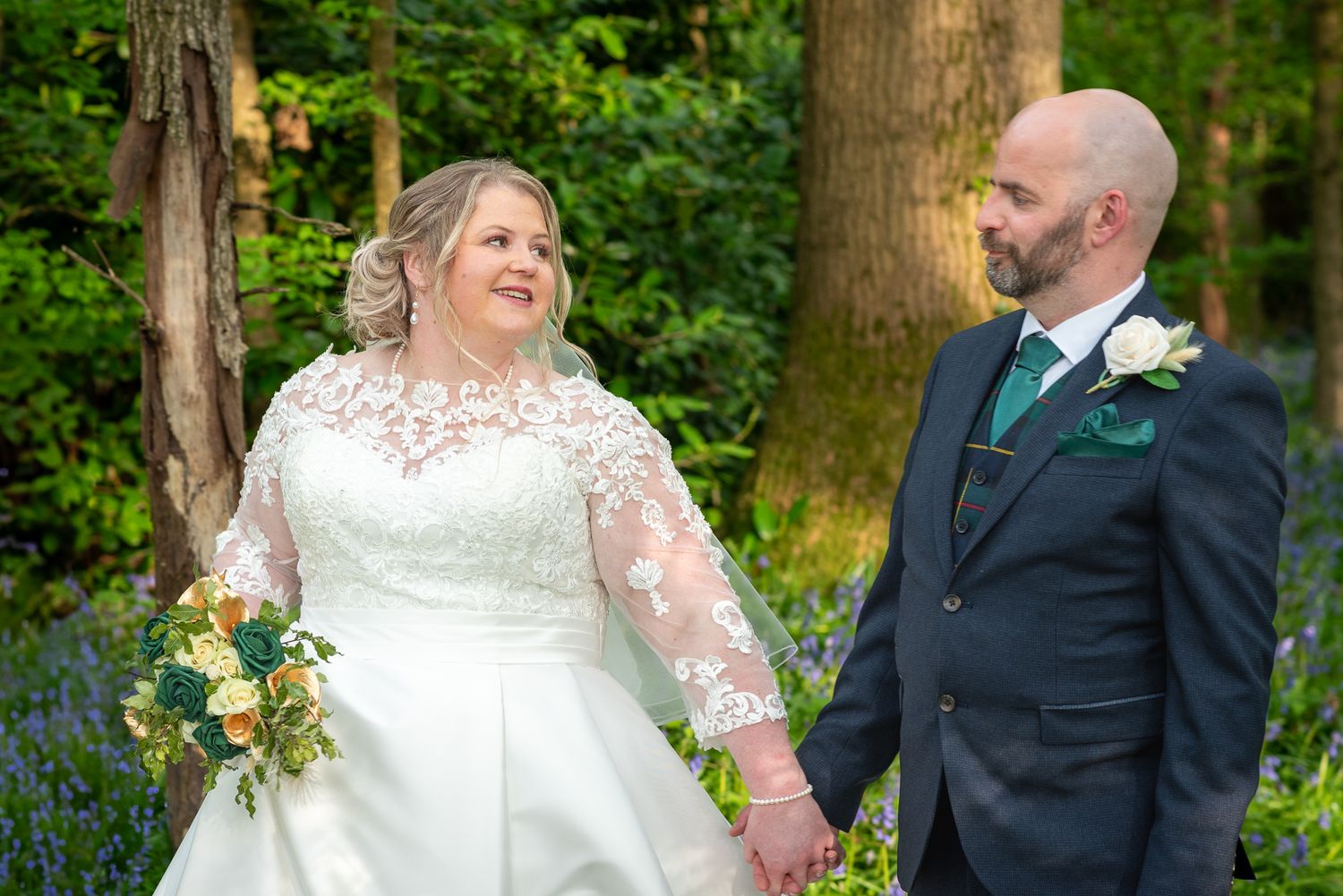 Candid wedding portraits with Shaftesbury countryside views