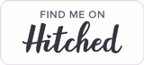 Find me on Hitched wedding directory badge.
