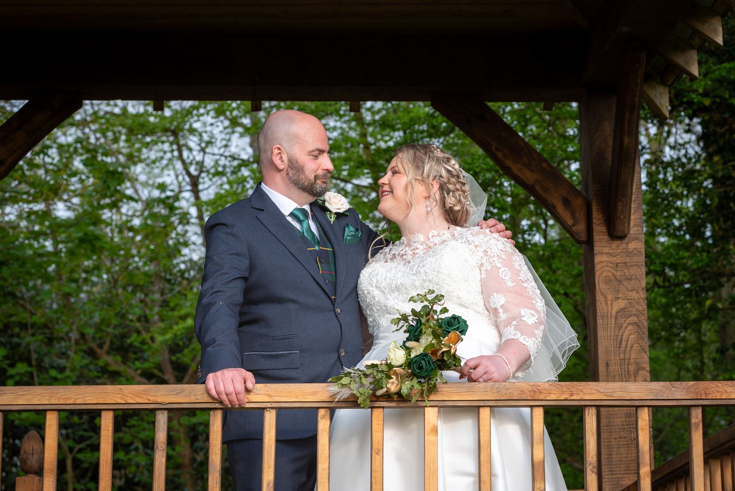 Zoe and Owen's summer wedding reception at The Coppleridge Inn