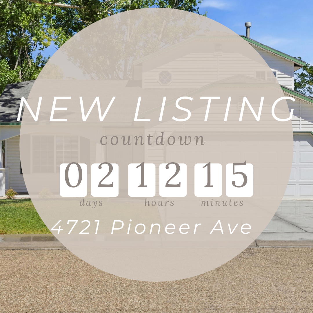 New listing countdown timer showing 2 days, 12 hours, 15 minutes for 4721 Pioneer Ave property.
