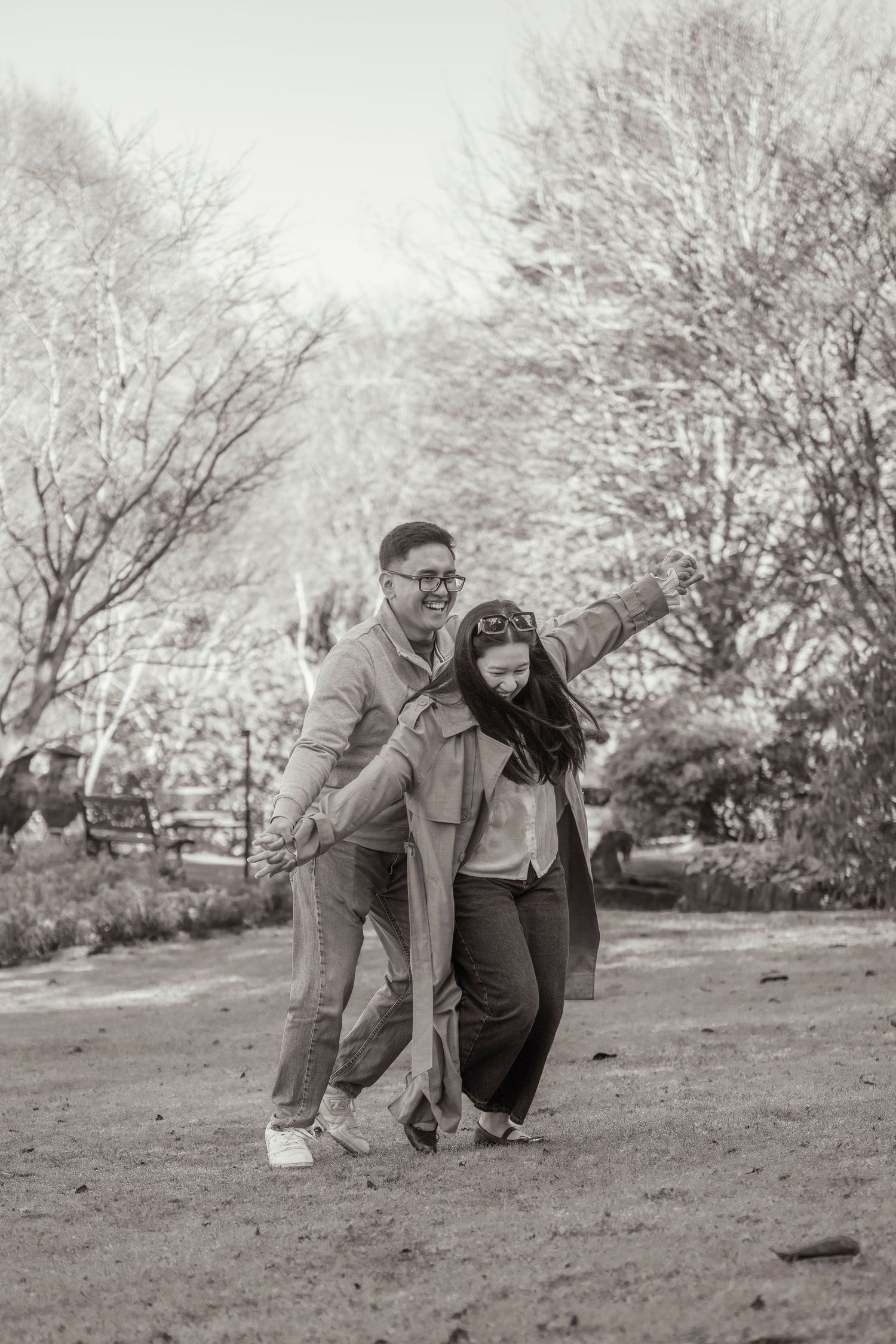 Engagement photos in a park Melbourne