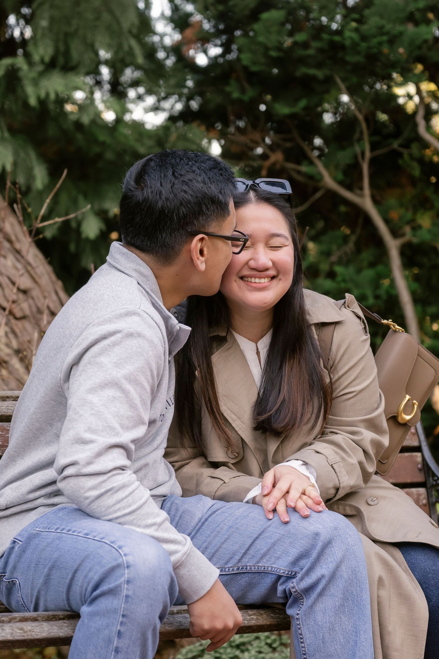 Engagement photos in a park Melbourne