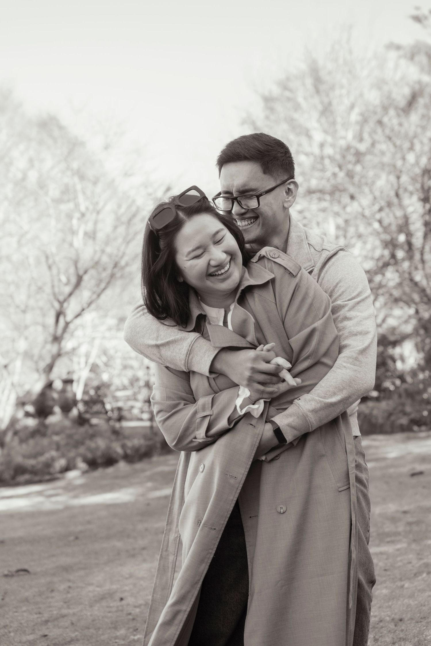 Engagement photos in a park Melbourne