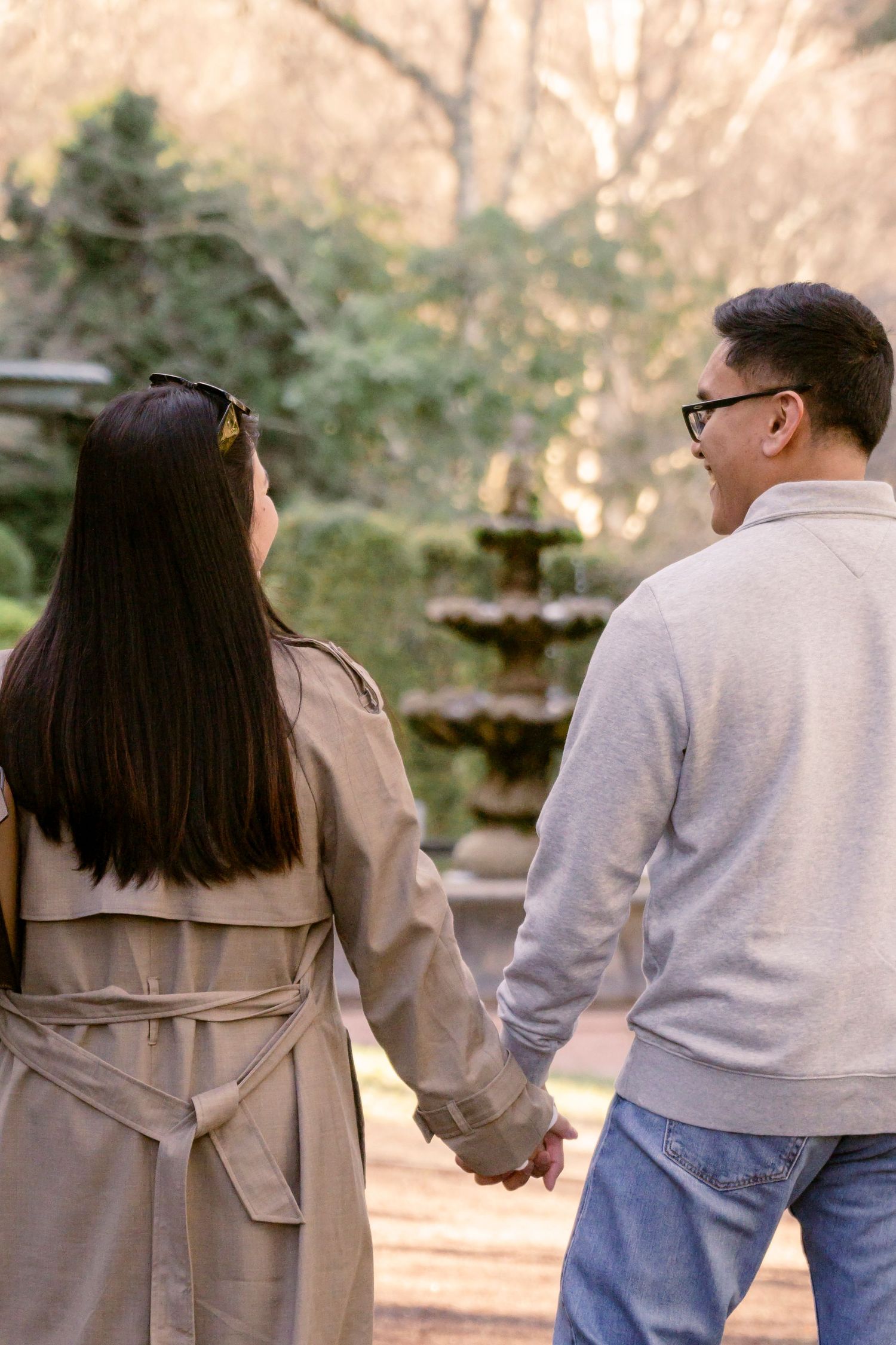 Engagement photos in a park Melbourne