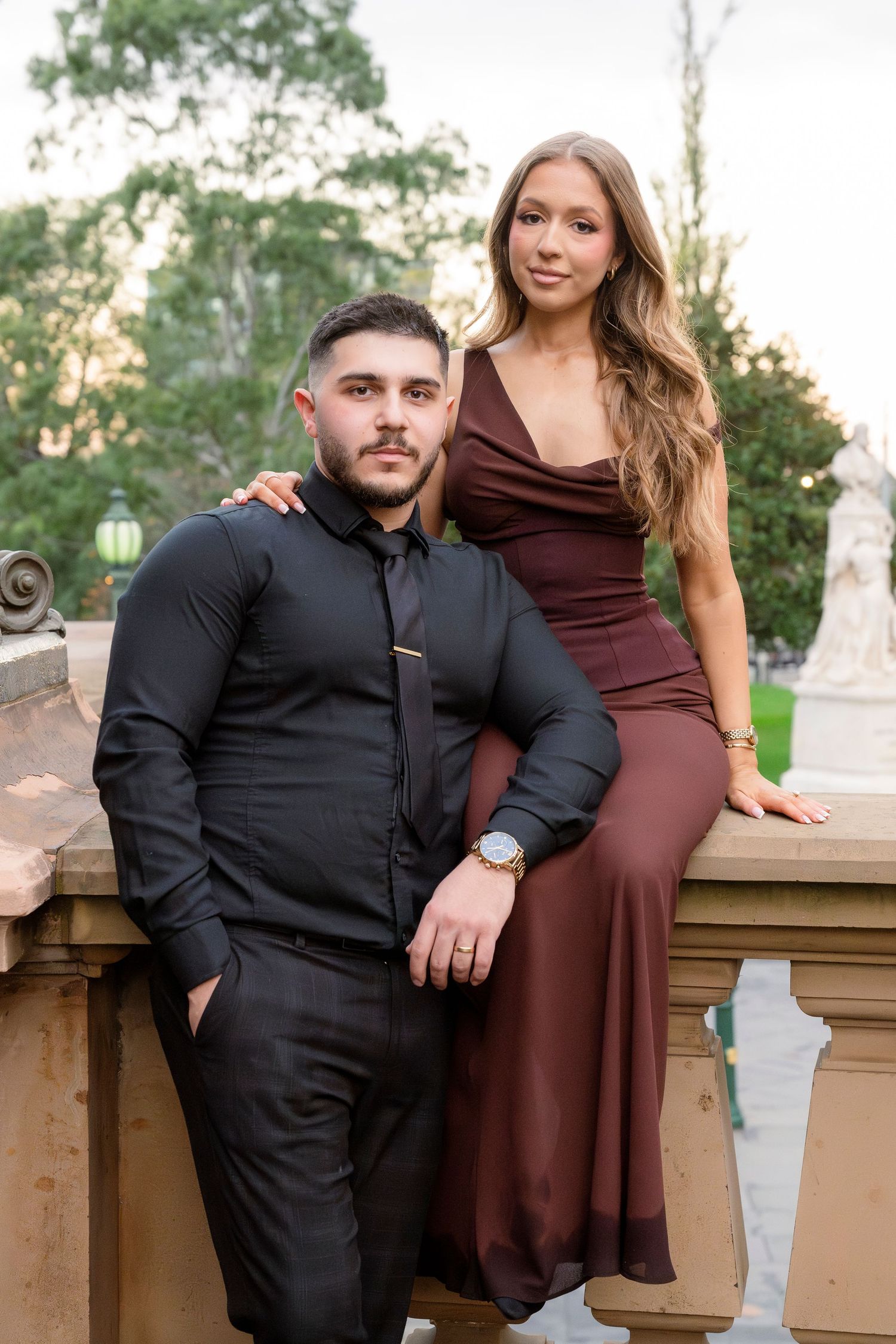 Melbourne engagement photos at the historic Old Treasury Building.
