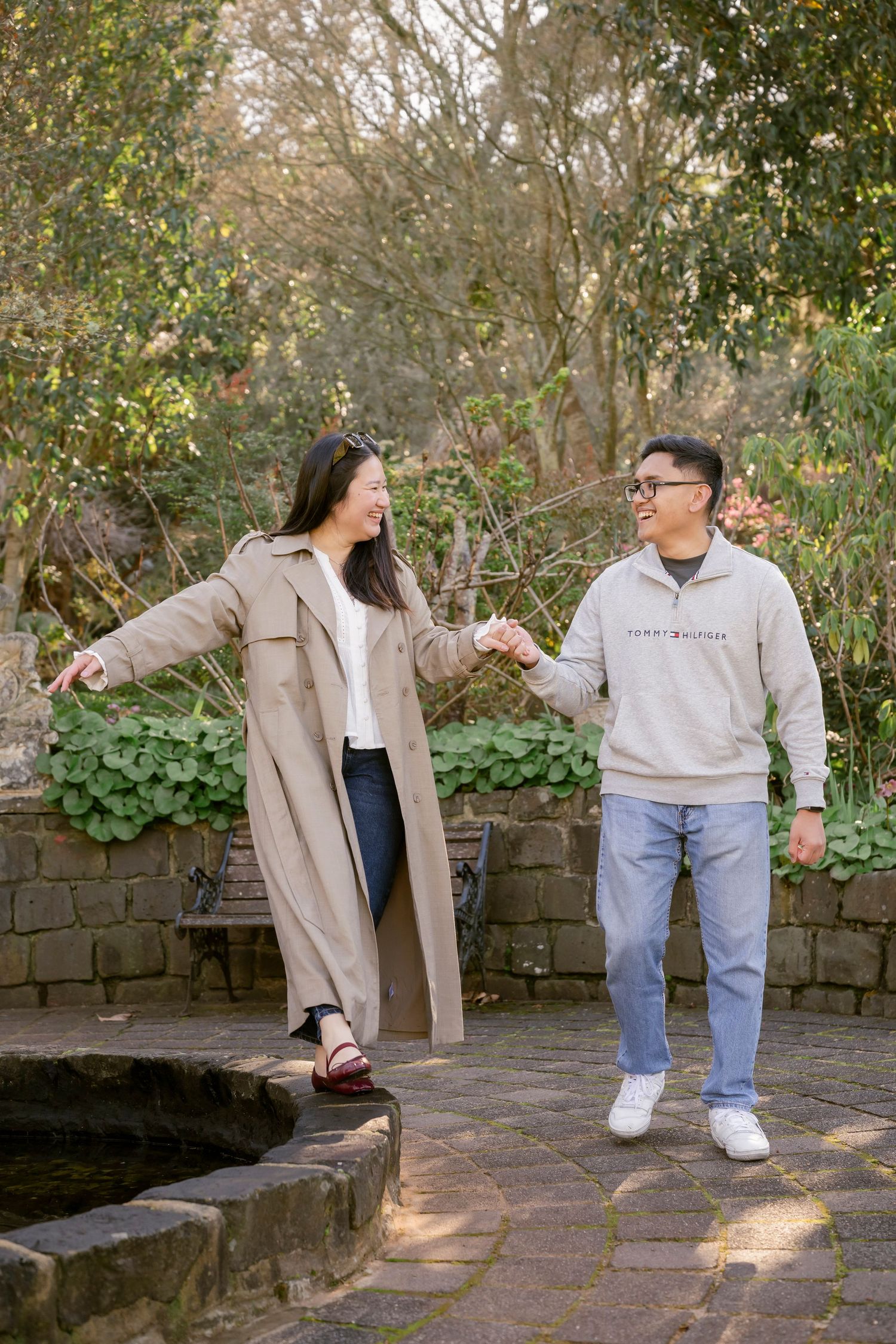 Engagement photos in a park Melbourne