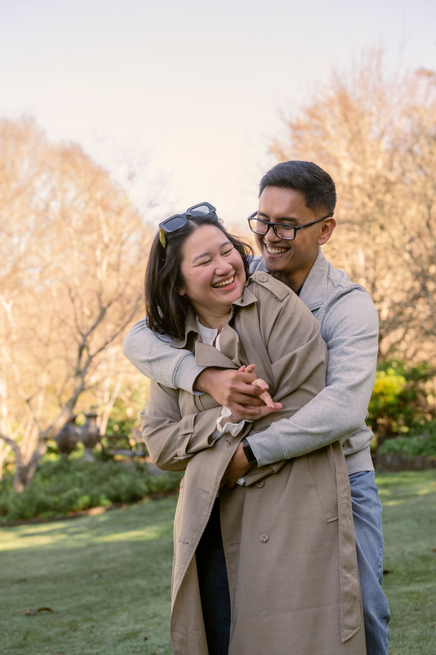 Engagement photos in a park Melbourne