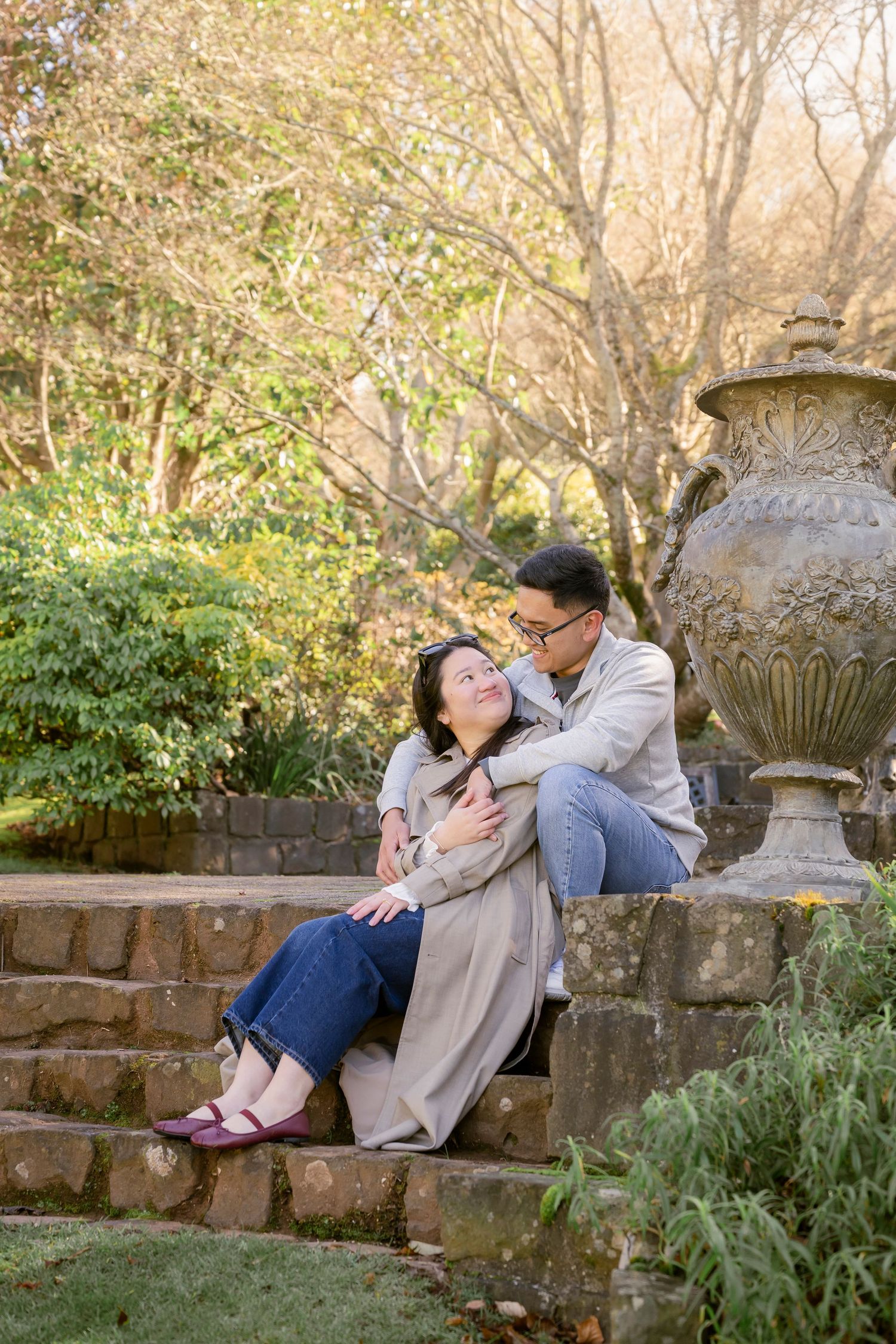 Engagement photos in a park Melbourne