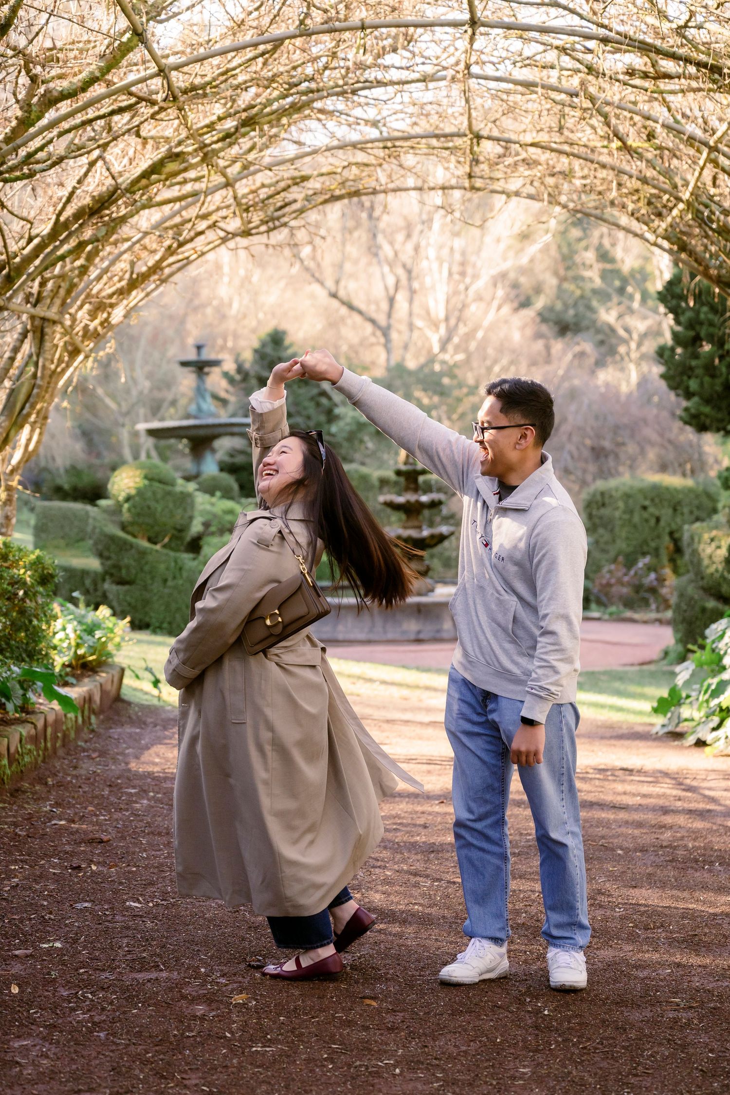 Engagement photos in a park Melbourne
