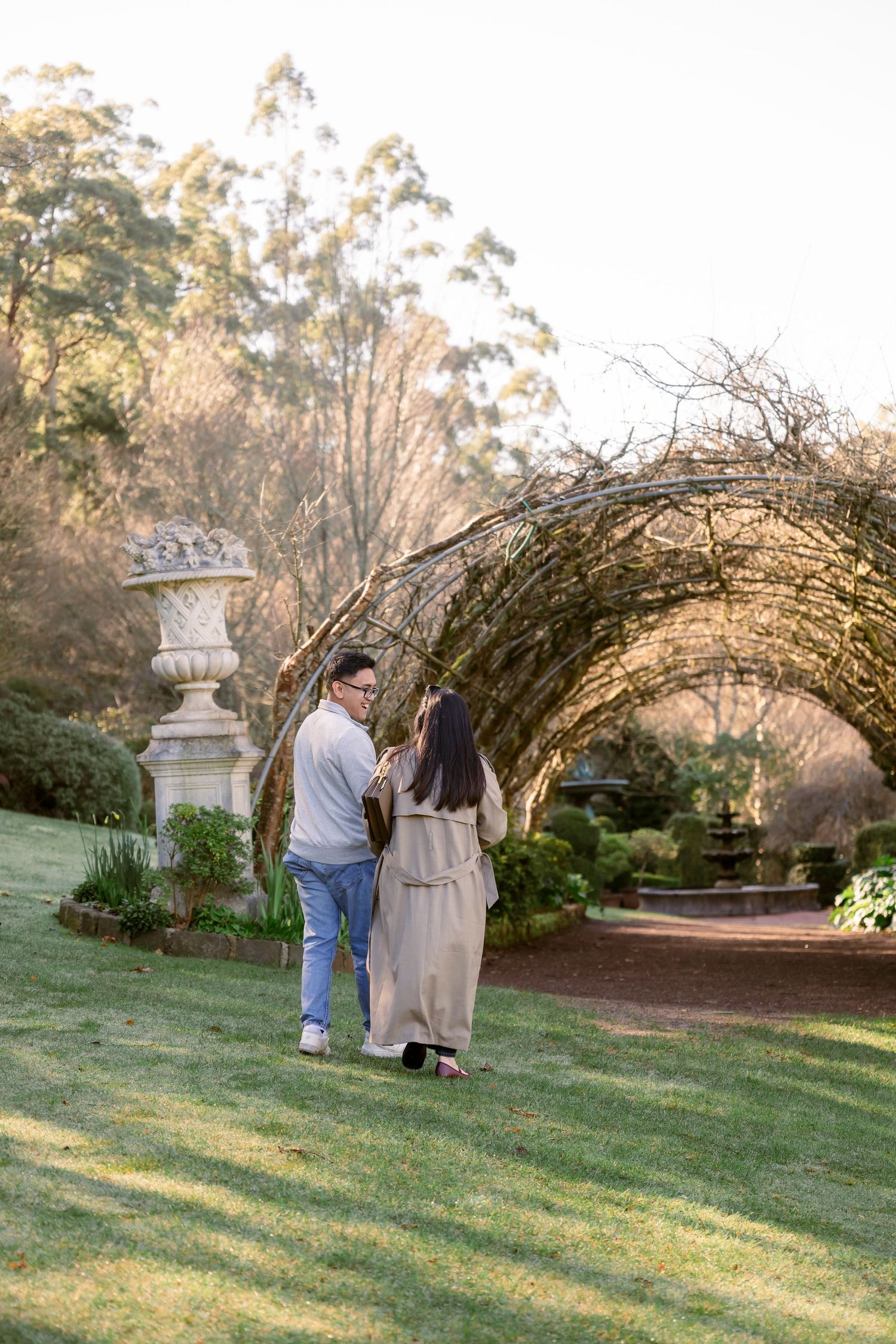 Engagement photos in a park Melbourne
