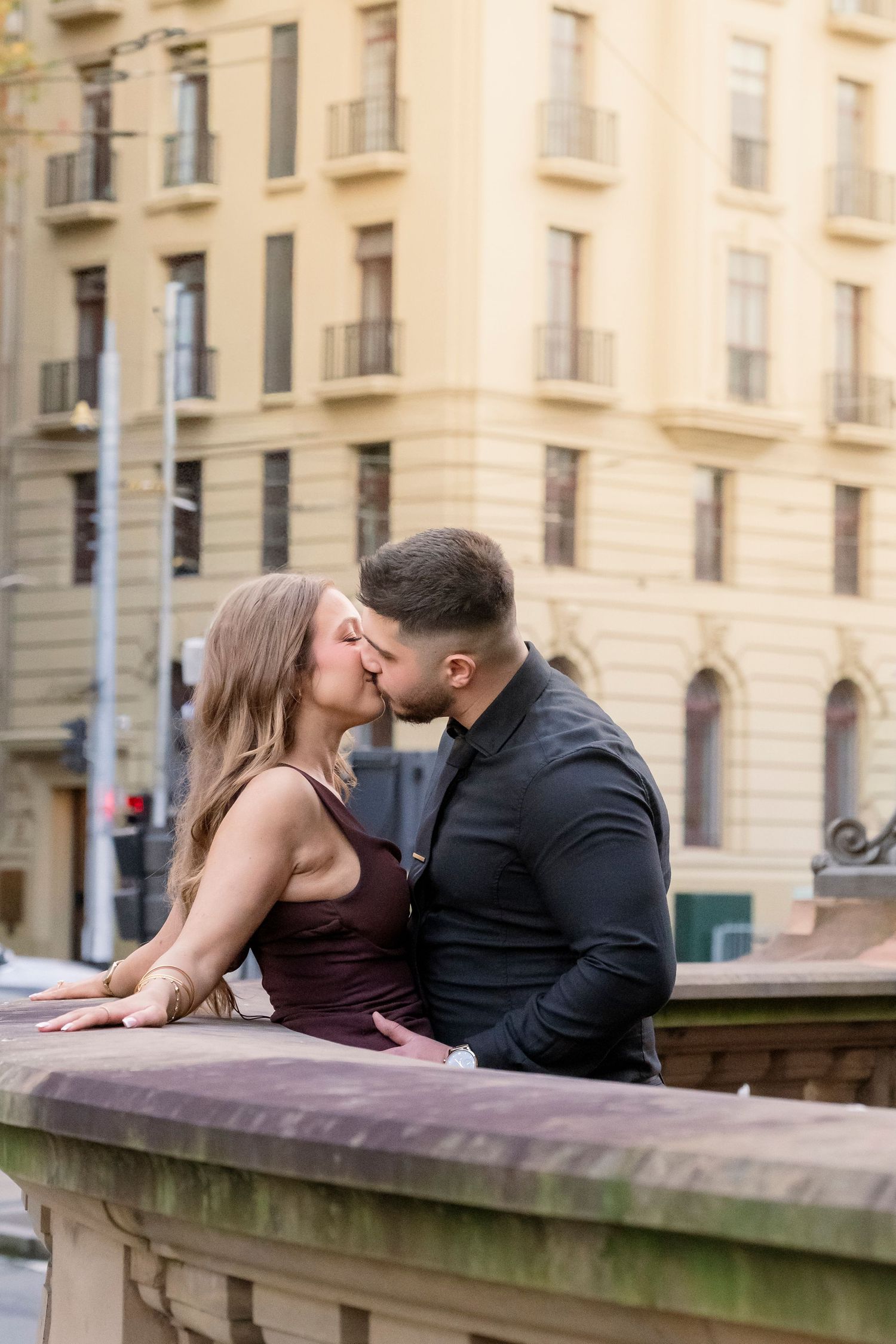 Melbourne engagement photos at the historic Old Treasury Building.