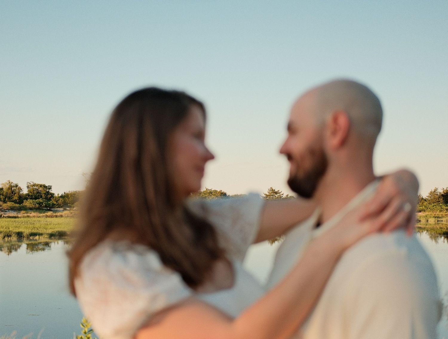 Creative engagement photo with intentional blur and vibrant natural tones.
