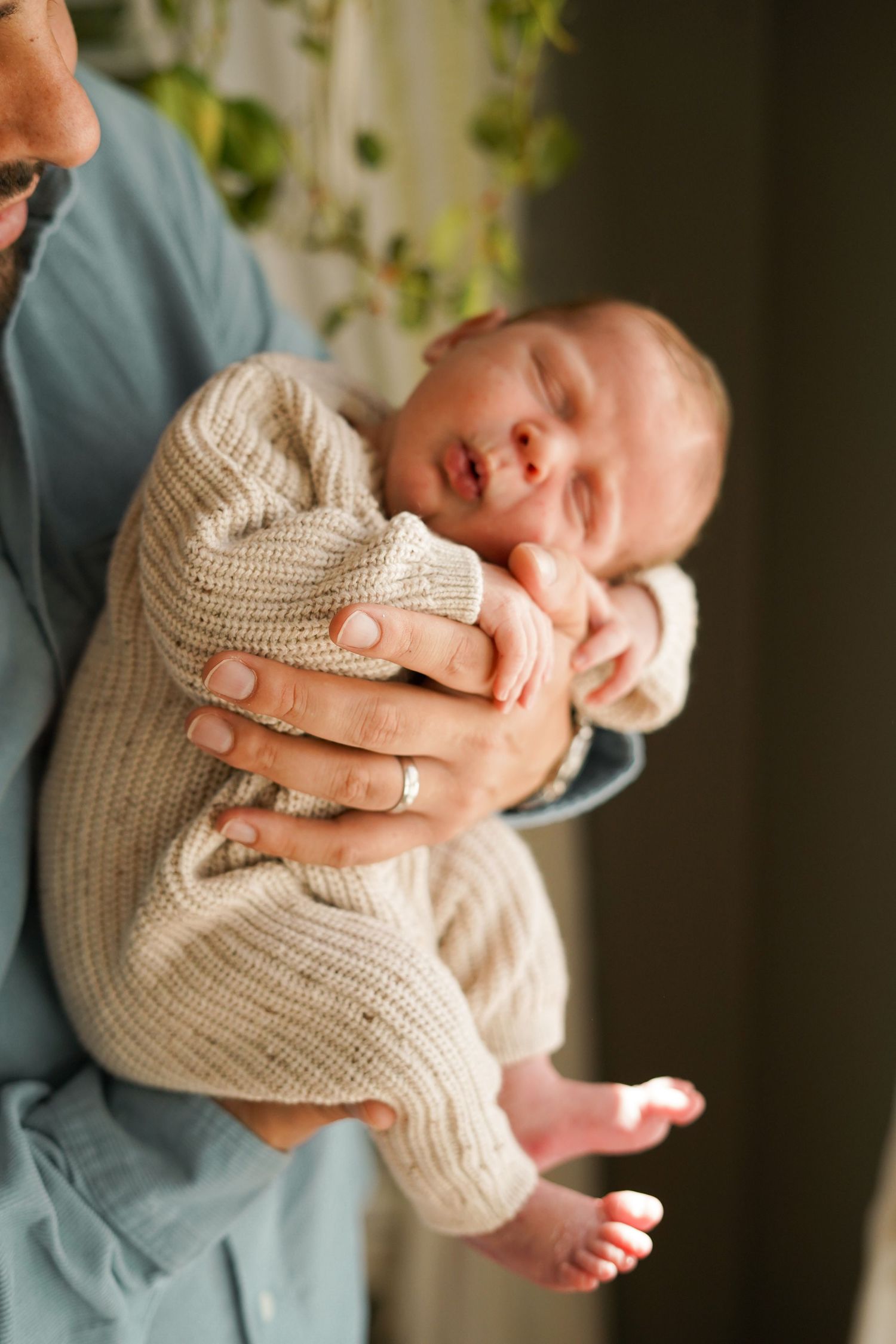 “Newborn baby with parents lifestyle portrait Middle Tennessee”