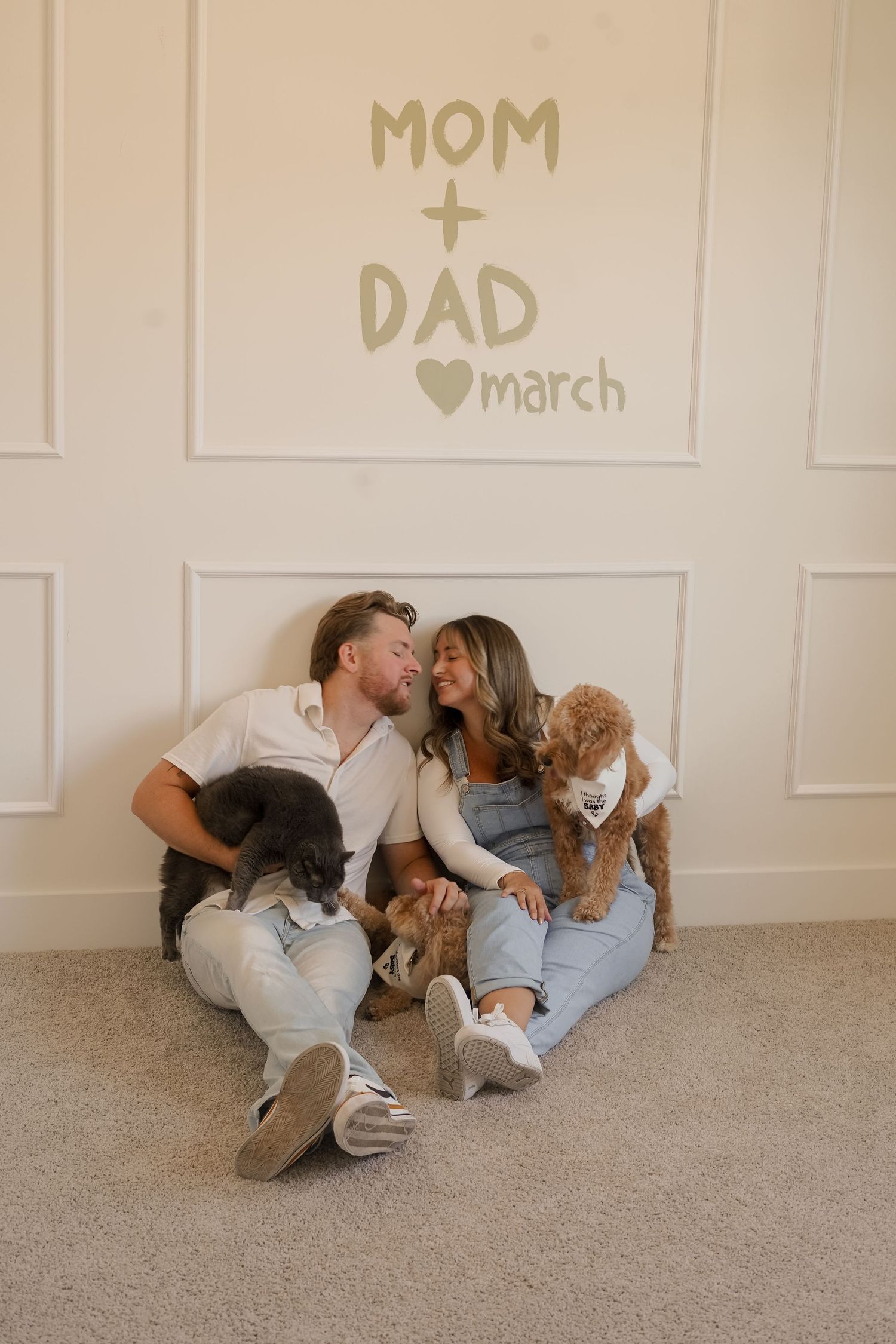 “Middle TN maternity photography, lifestyle session capturing couple announcing pregnancy with joy and connection”