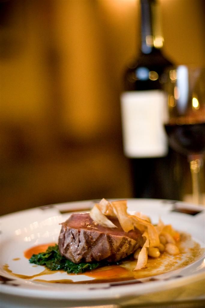 Steak and wine