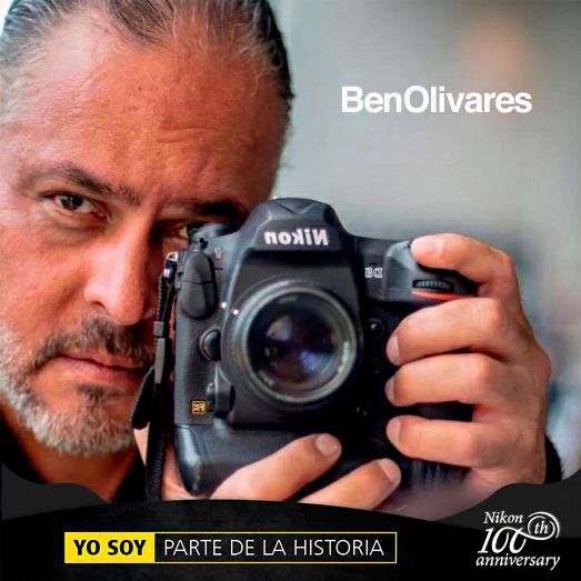 Close-up shots of someone holding a professional camera against dark background.