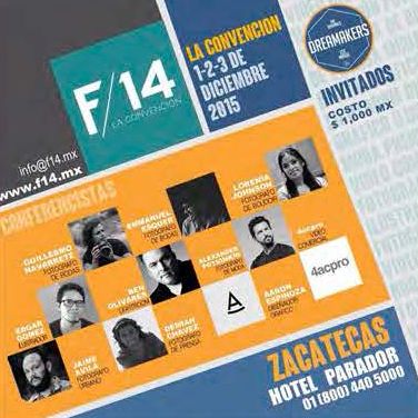 Conference banner showing event details and speaker headshots for a photography event in Zacatecas.