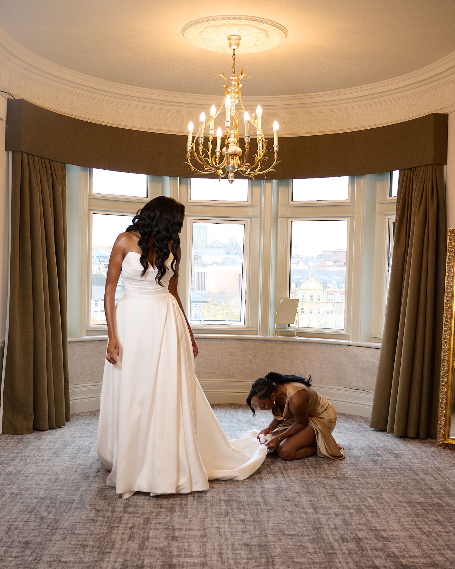 Wedding day, brides maid, bride