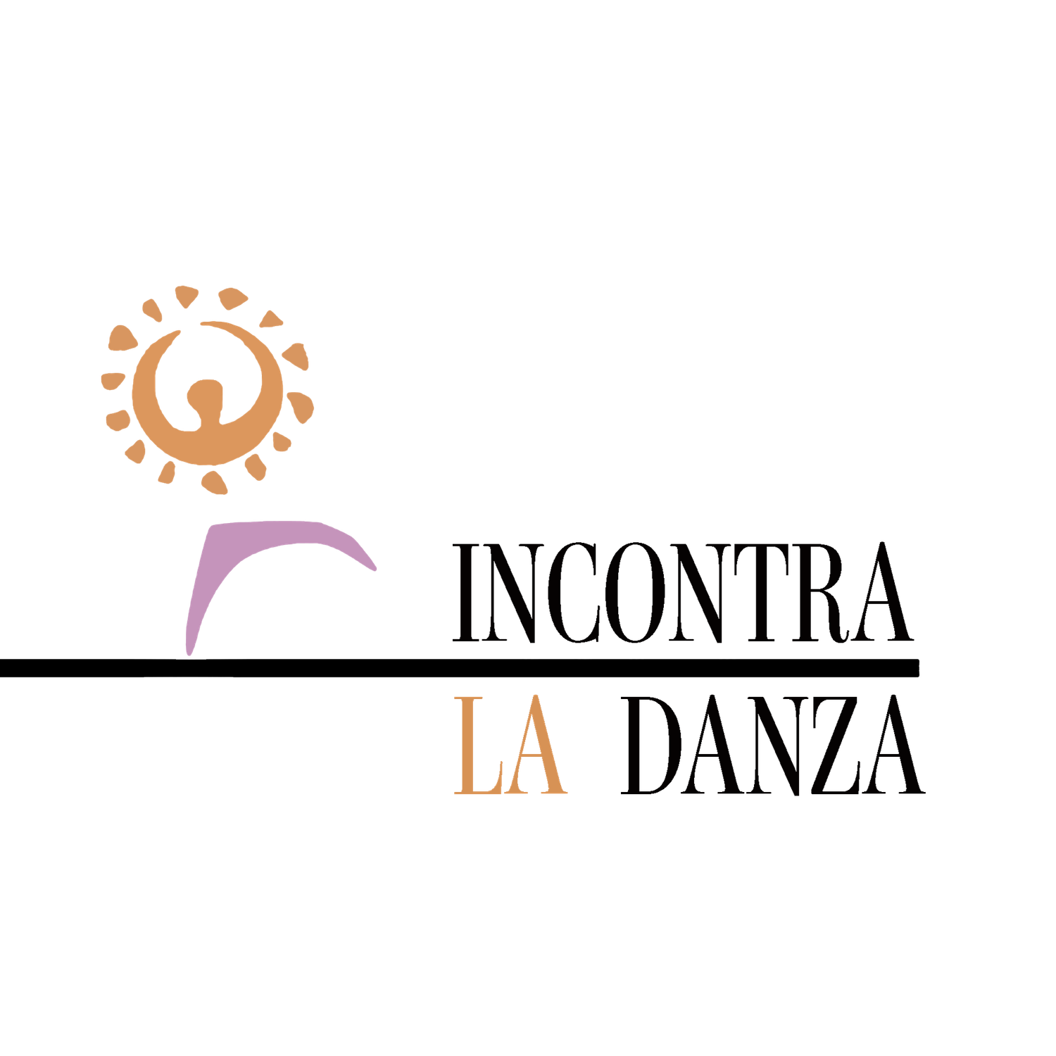 Incontra La Danza dance school logo featuring a stylized dancer figure with a sun above.