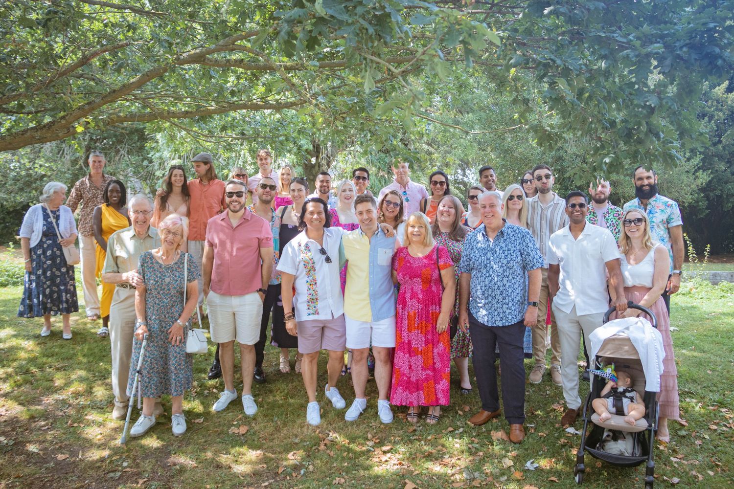group picture of LGBTQ+ wedding after their ceremony in the Kitchener–Waterloo Region