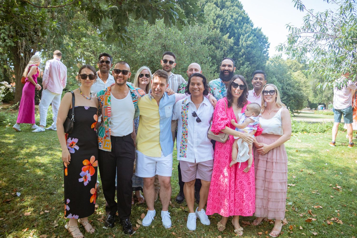 group picture of LGBTQ+ wedding after their ceremony in the Kitchener–Waterloo Region