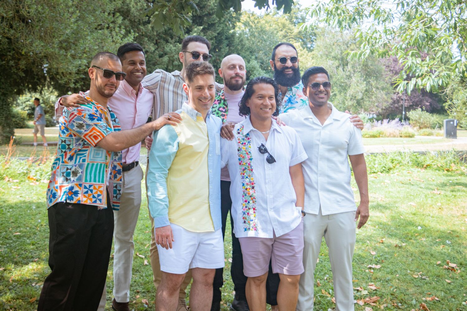 group picture of LGBTQ+ wedding after their ceremony in the Kitchener–Waterloo Region