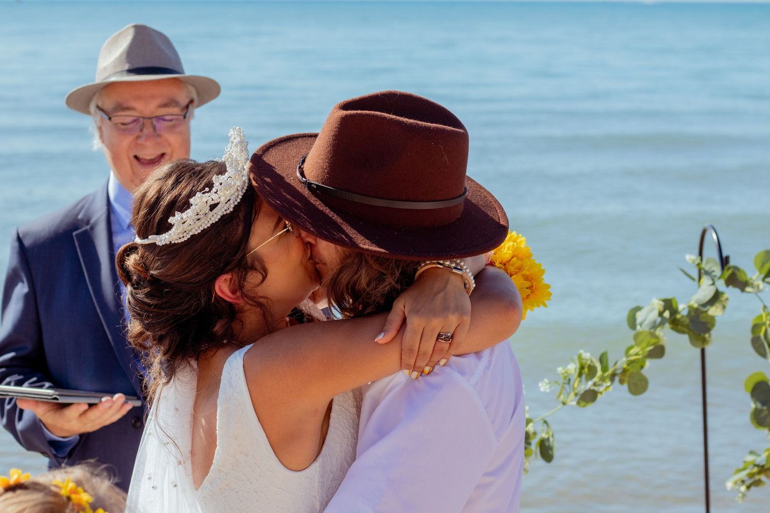 bride and grooms first kiss caught on camera at kitchener–Waterloo Cambridge Region
