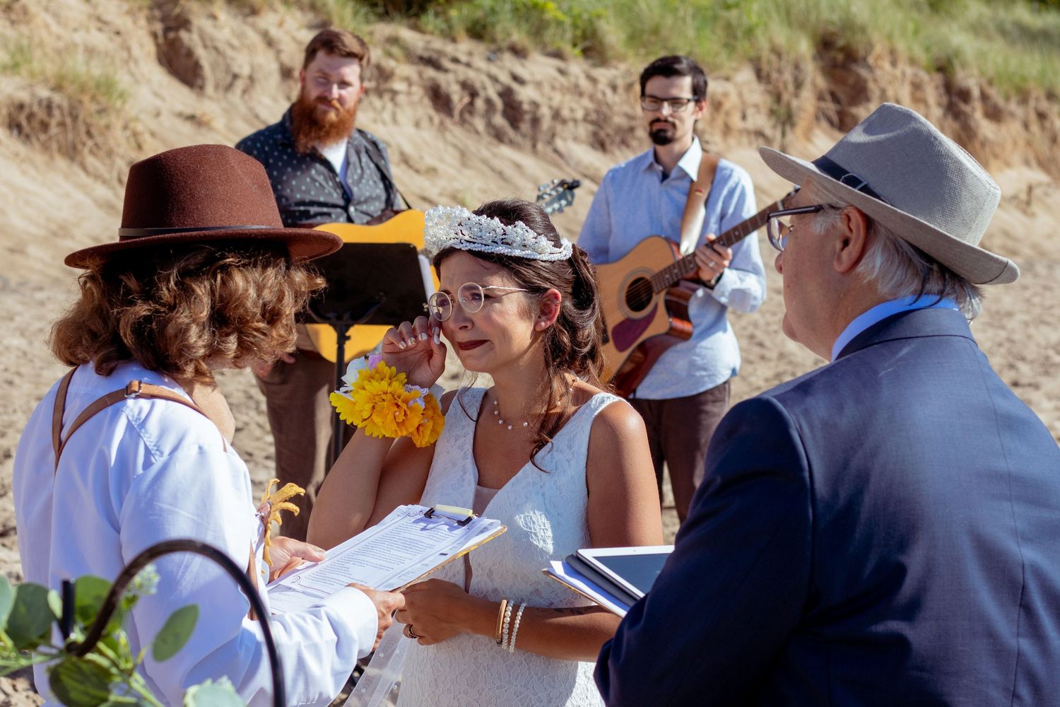 bride with emotional tears on her face at kitchener–Waterloo Cambridge Region