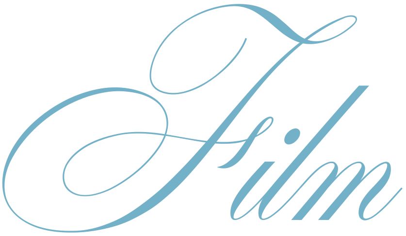Elegant cursive blue script logo displaying the word Film on a white background.