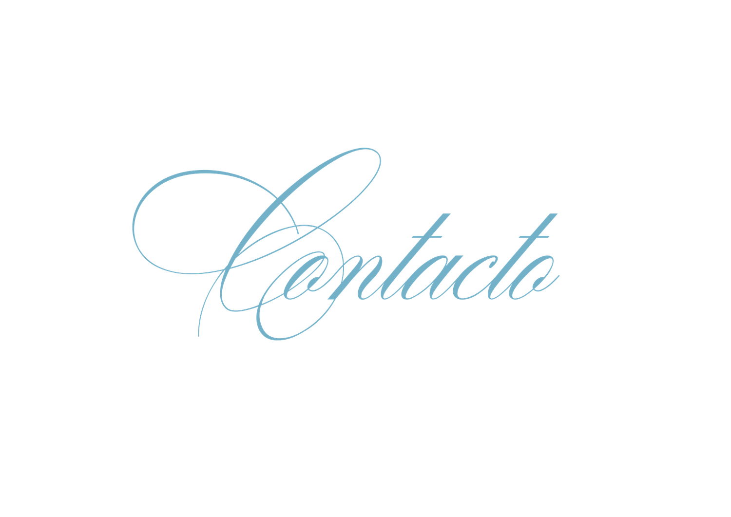 Elegant cursive script reading Contacto in light blue on a white background.