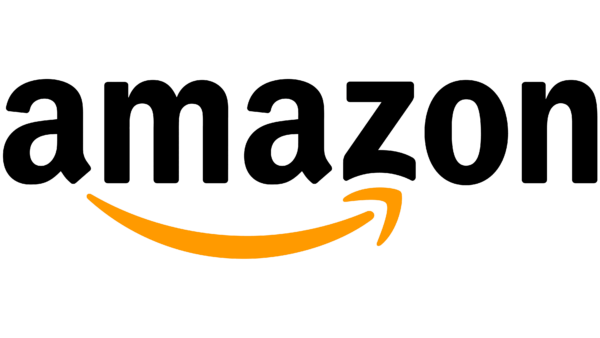 Amazon company logo with distinctive curved arrow smile design.