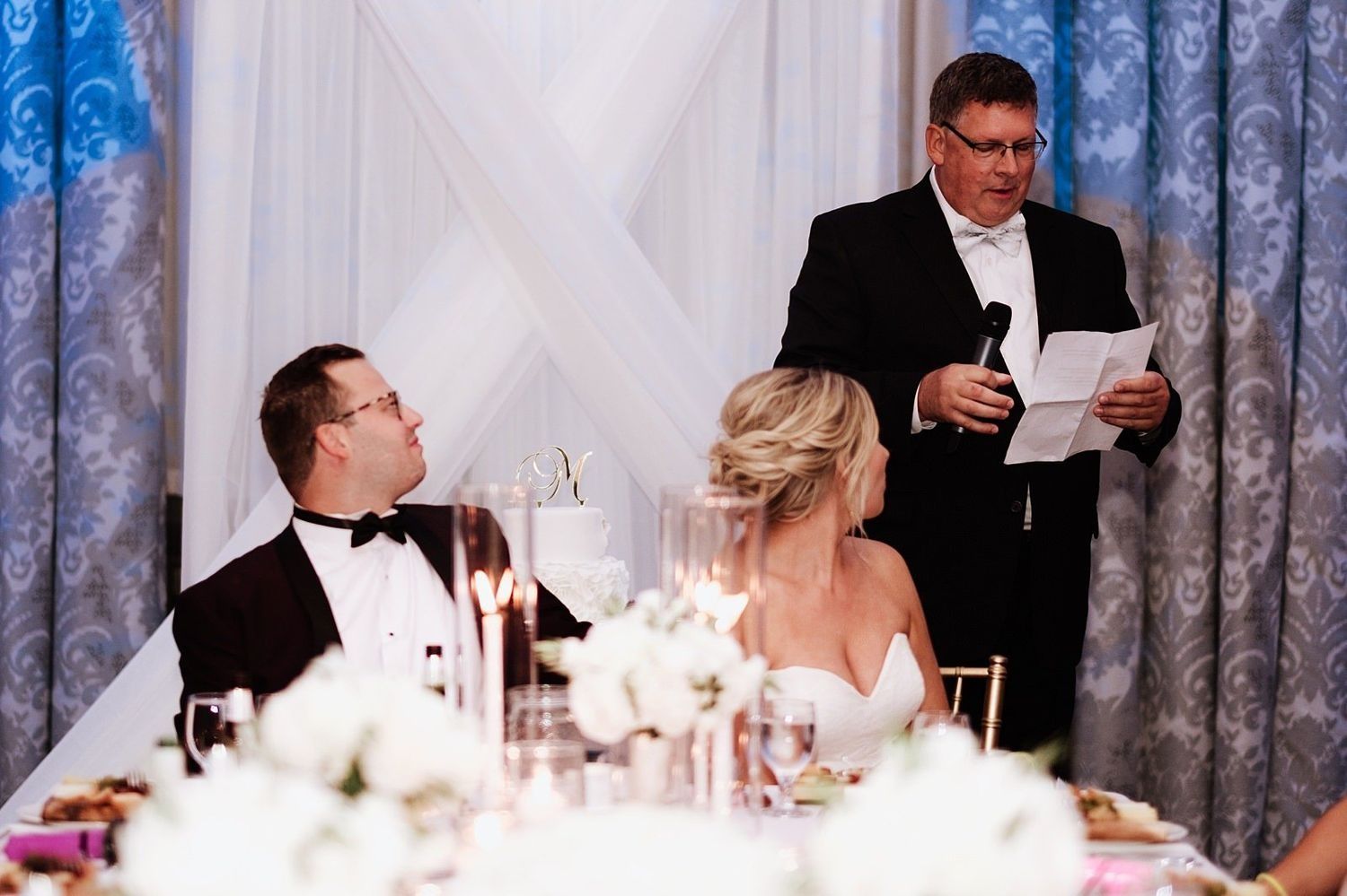 Shannon's father Daniel giving an emotional wedding speech at The Ballroom at McKay