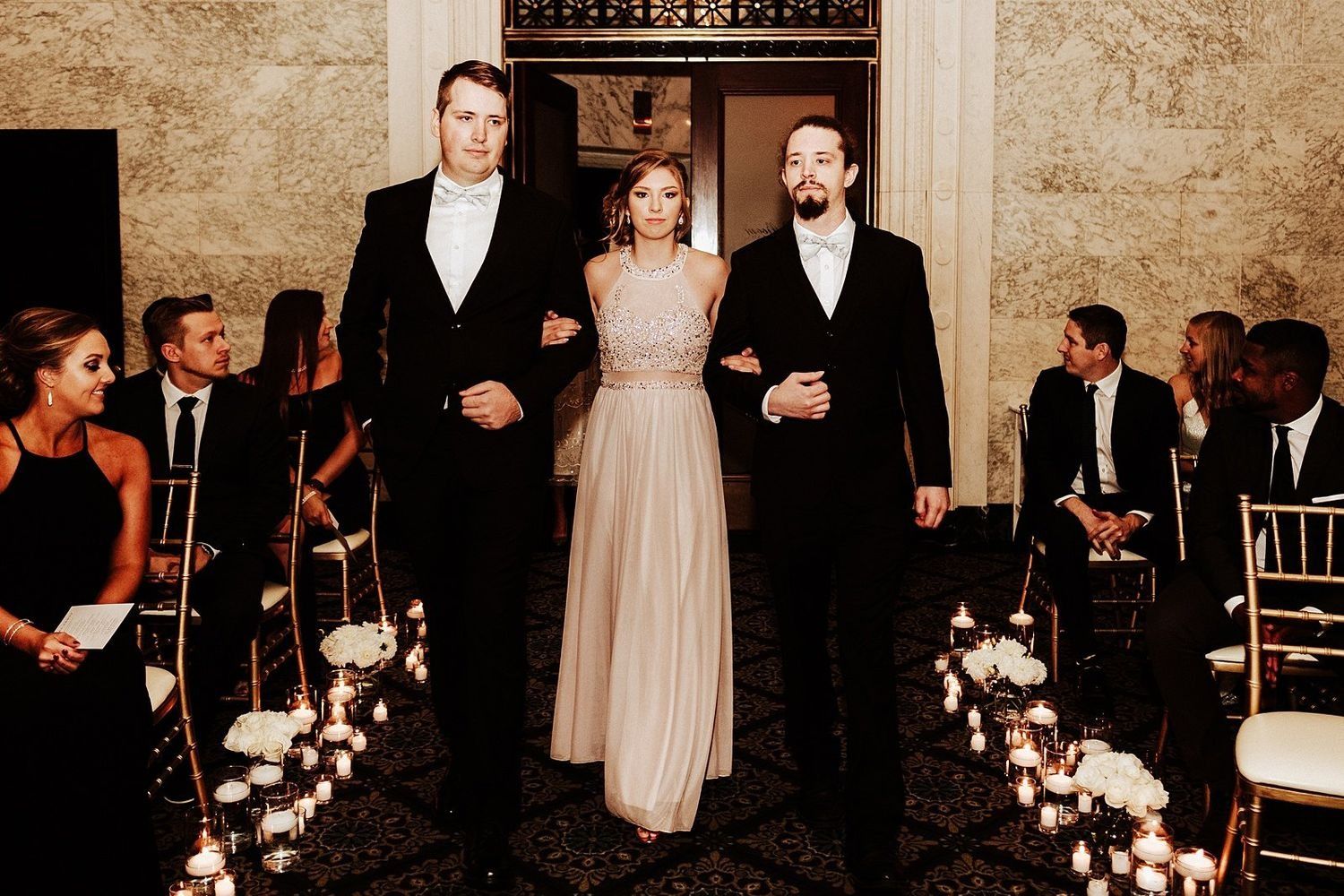 Wedding processional protocol at The Ballroom at McKay in Grand Rapids