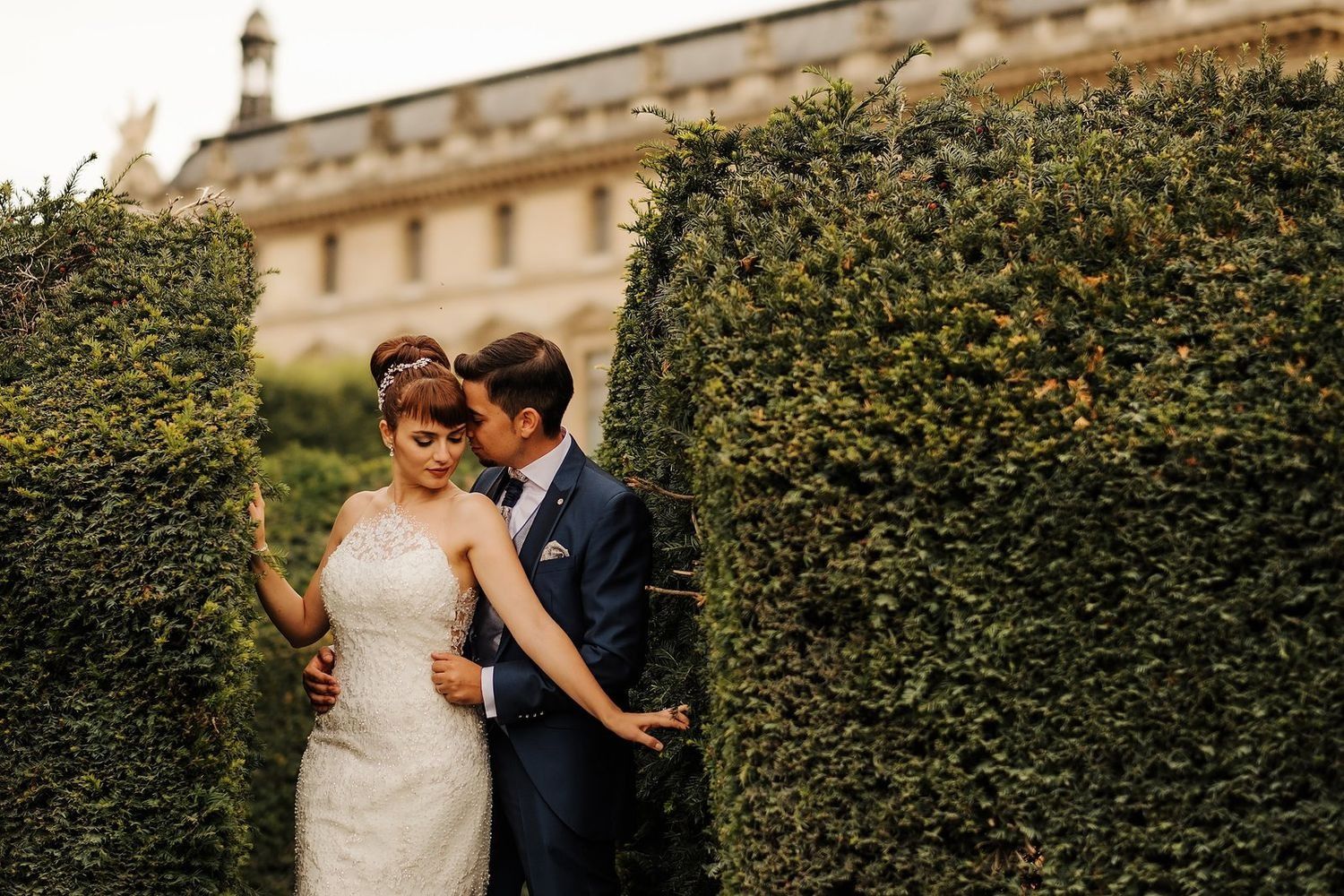 Jardines del Louvre en un reportaje de boda