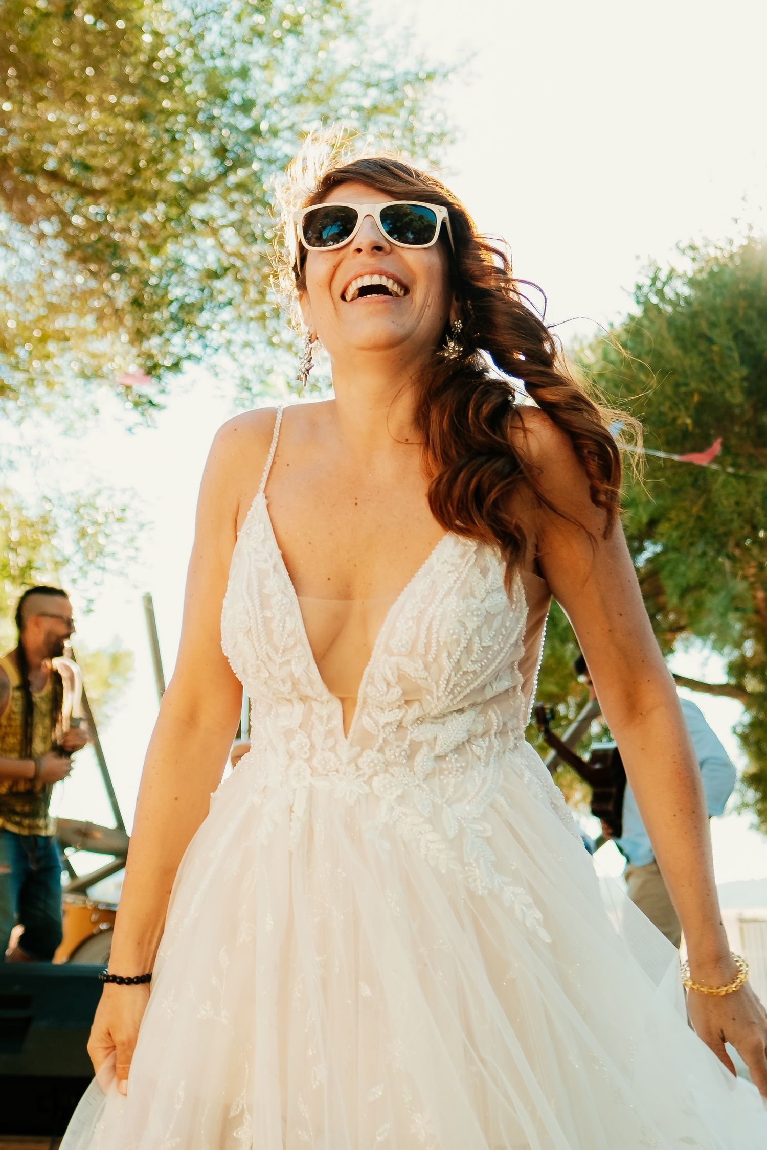 novia lorena gafas de sol vintage fiesta boda festival wakana