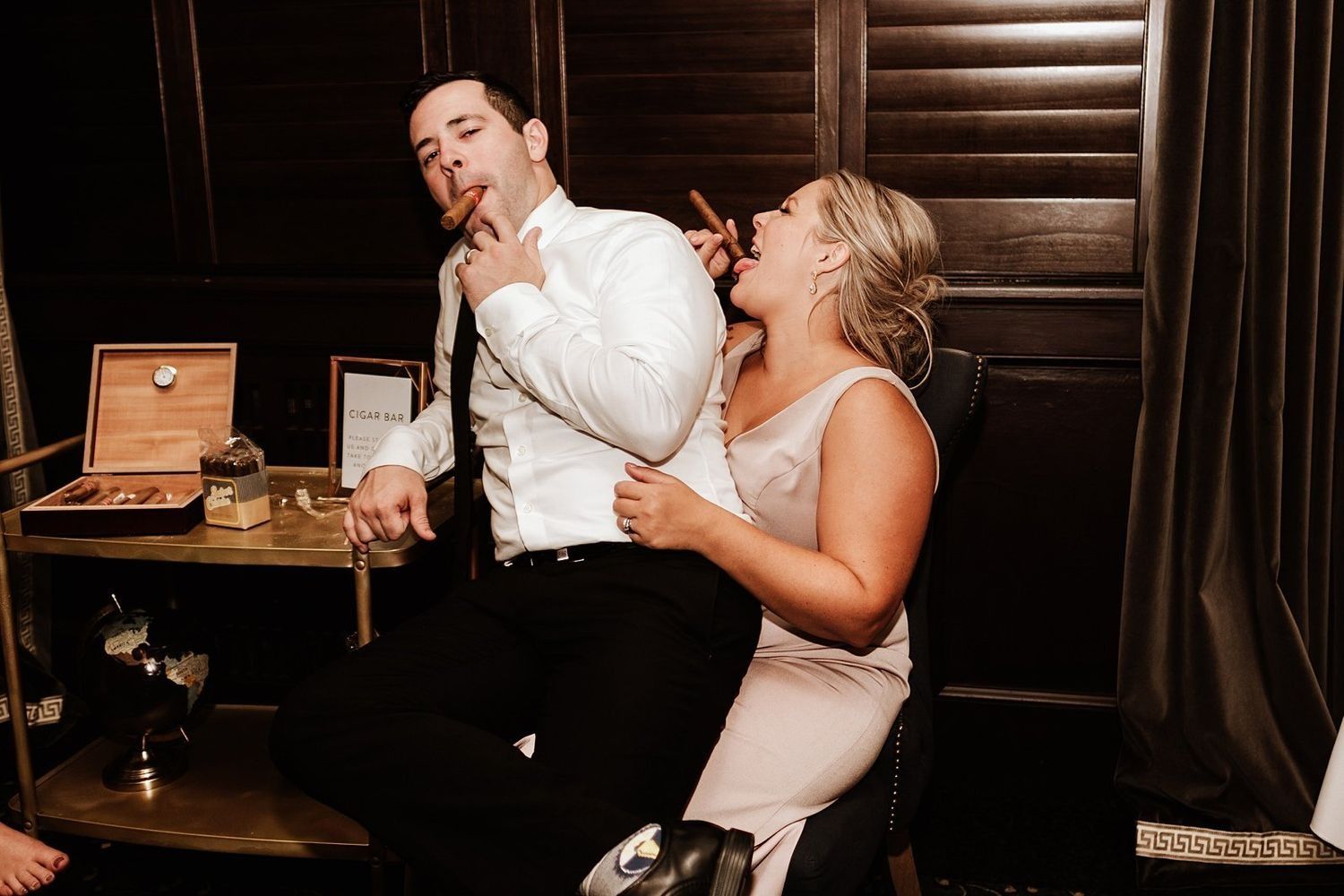Wedding planner Sheryl from All Buttoned Up Events enjoying the celebration at The Ballroom at McKay dancing with the groom