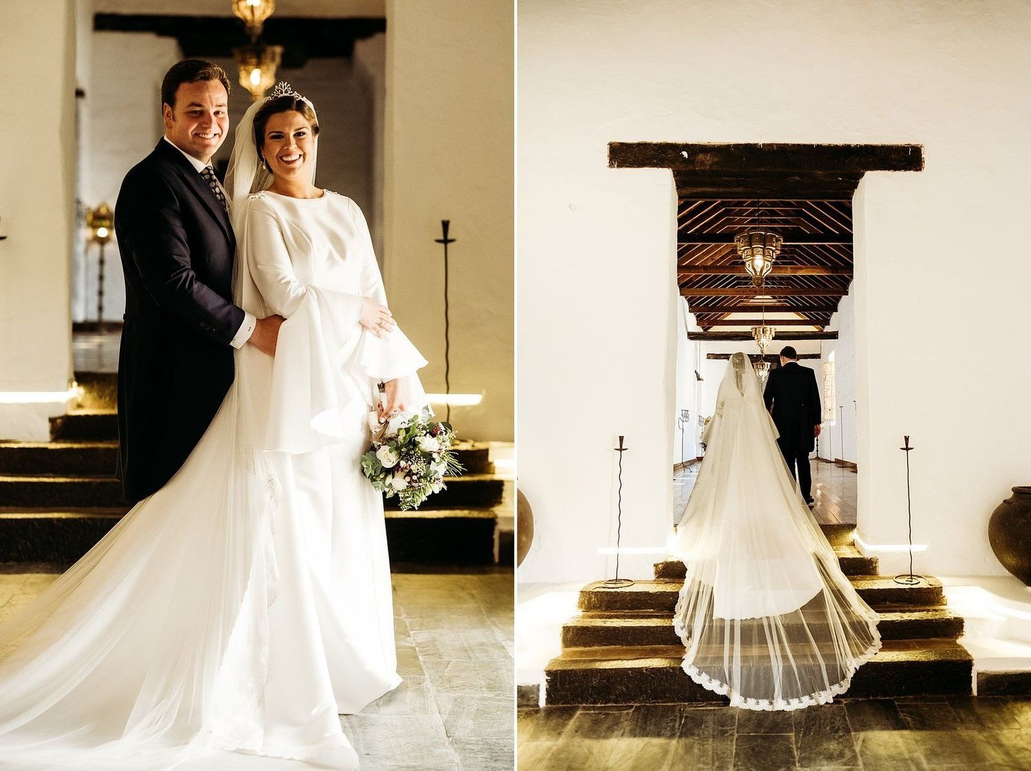 Antonio abrazando a María Victoria en un romántico retrato en una de las habitaciones de la Hacienda Los Ángeles