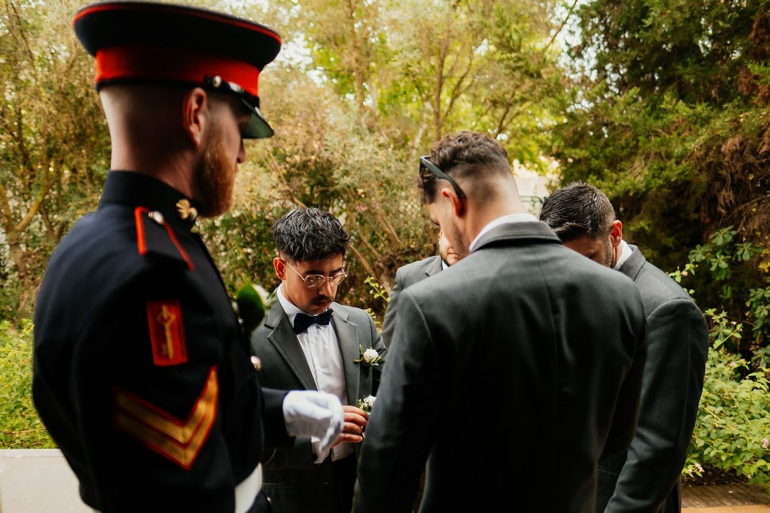 Jordan con sus compañeros antes de la ceremonia civil en San Martín del Tesorillo