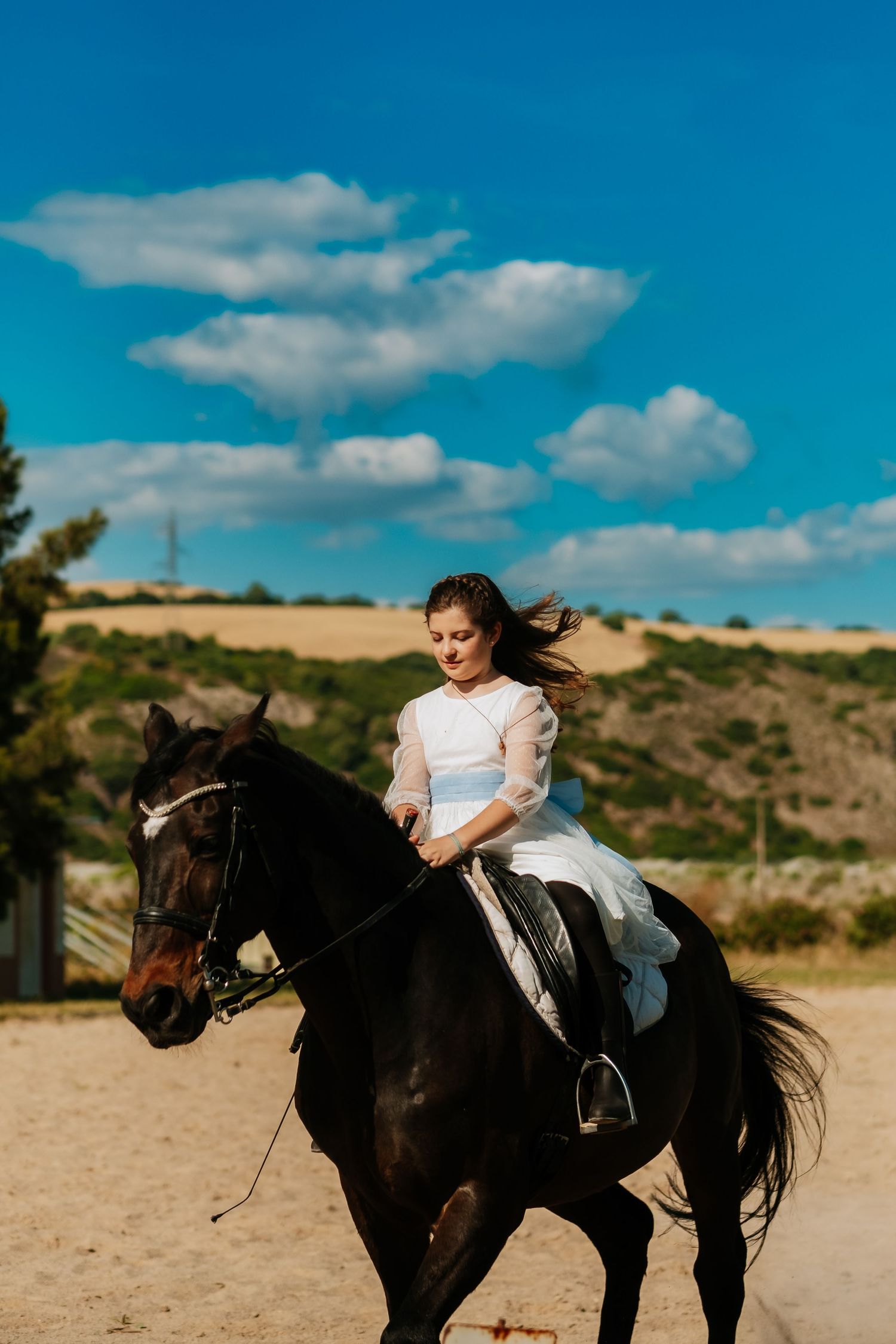 Fotografía artística y natural de Comunión al aire libre