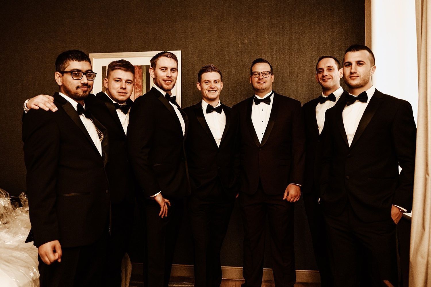 Karel’s bridal party: The groom and his groomsmen in Grand Rapids