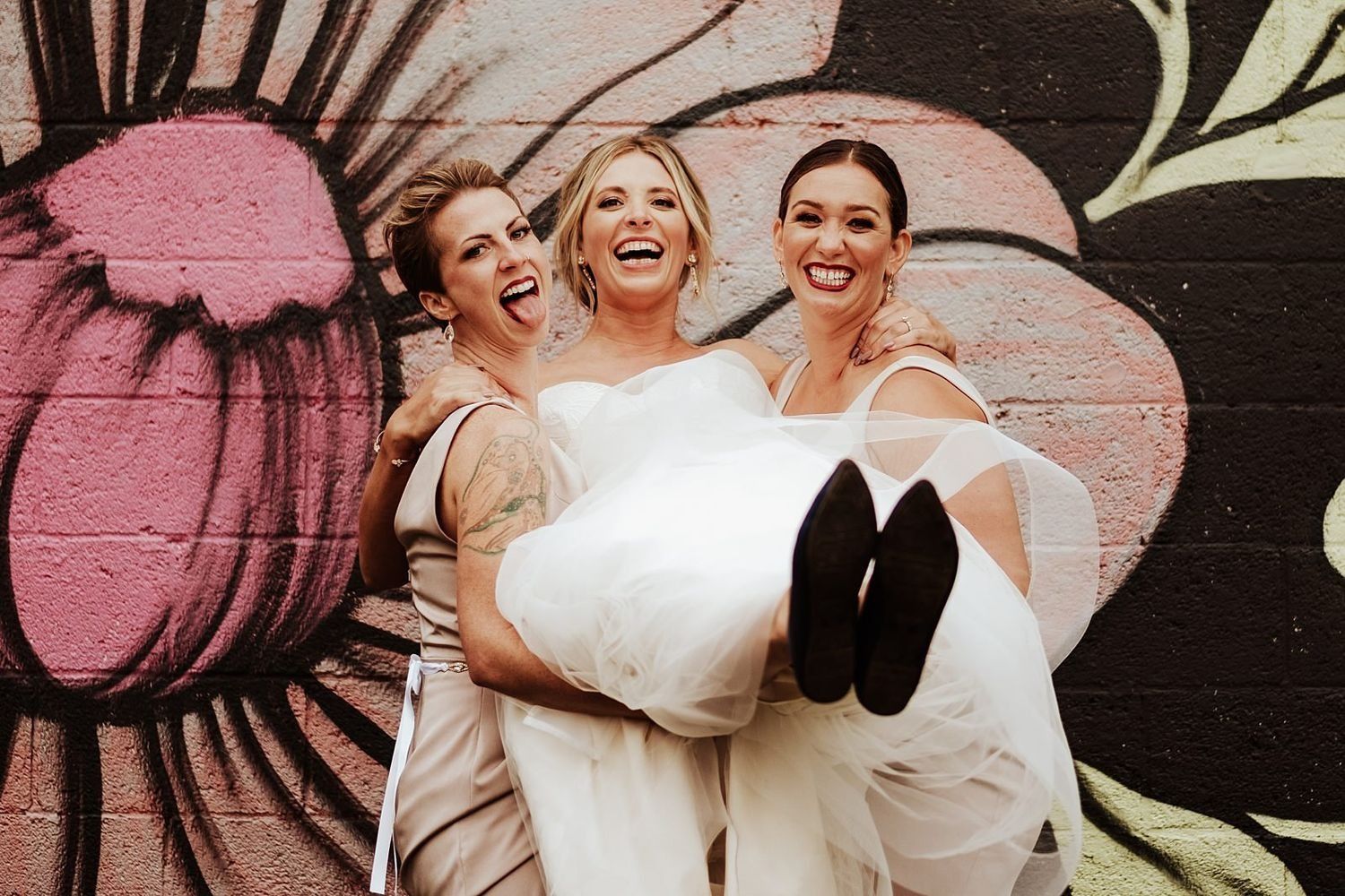Shannon and the bridesmaid during the wedding photo session