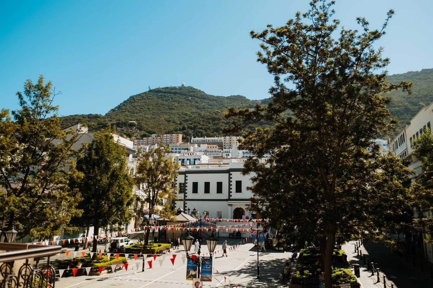 Bride and groom rehersal with the Rock of Gibraltar background - Destination wedding