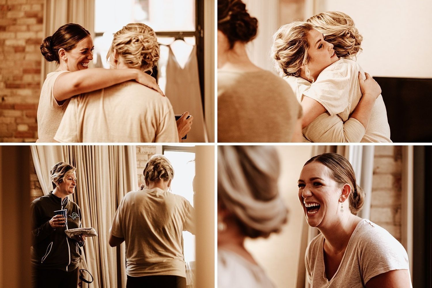 Shannon and her bridesmaids sharing a joyful moment in Grand Rapids