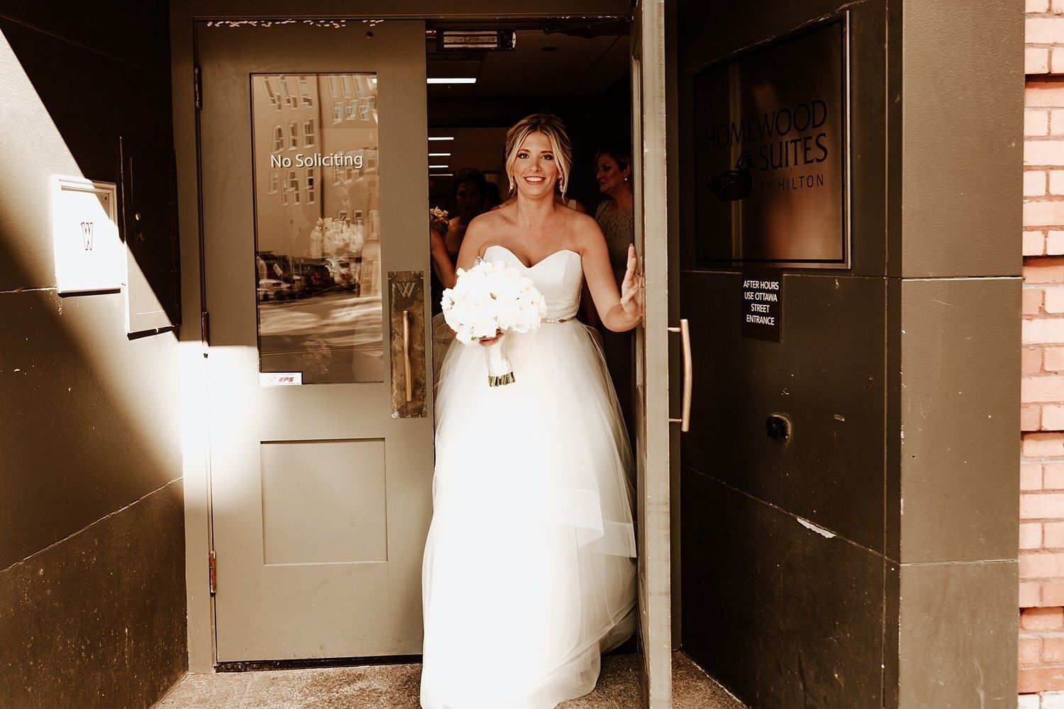 Shannon the bride at the Mckay building