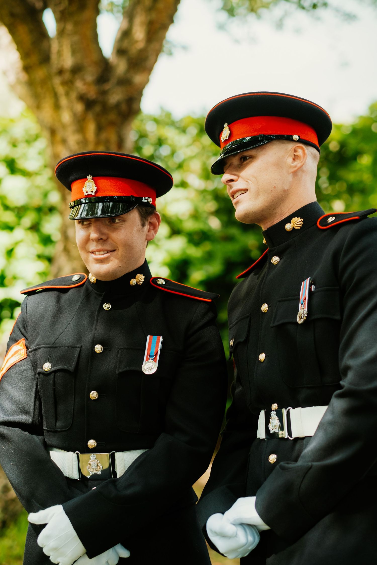Outdoor military wedding ceremony at Hacienda Almoguera, Los Barrios, Spain