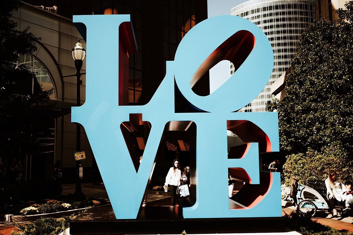 Modern sculptures and street art in Grand Rapids city center