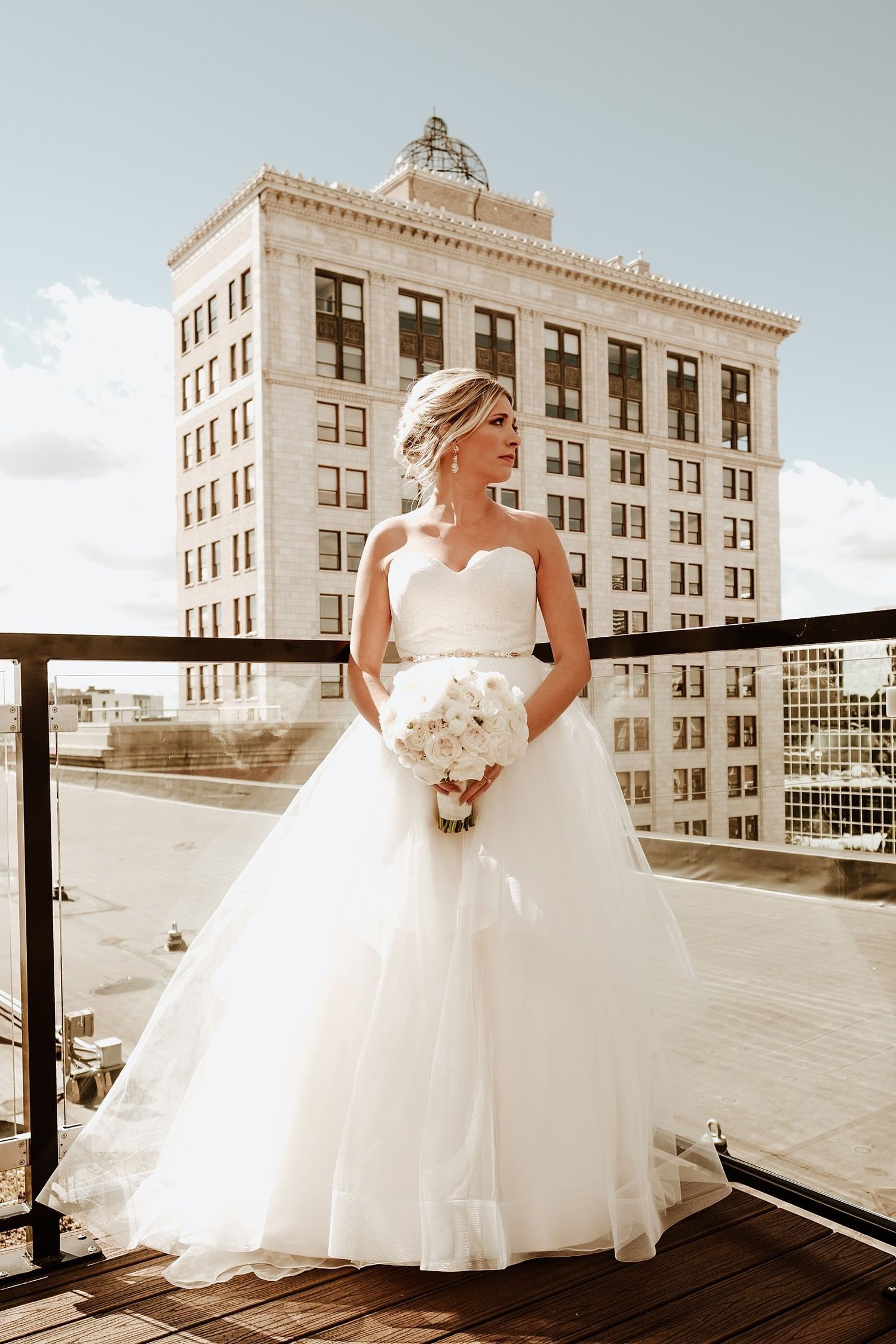 The anticipation: Shannon’s portrait looking at the city skyline