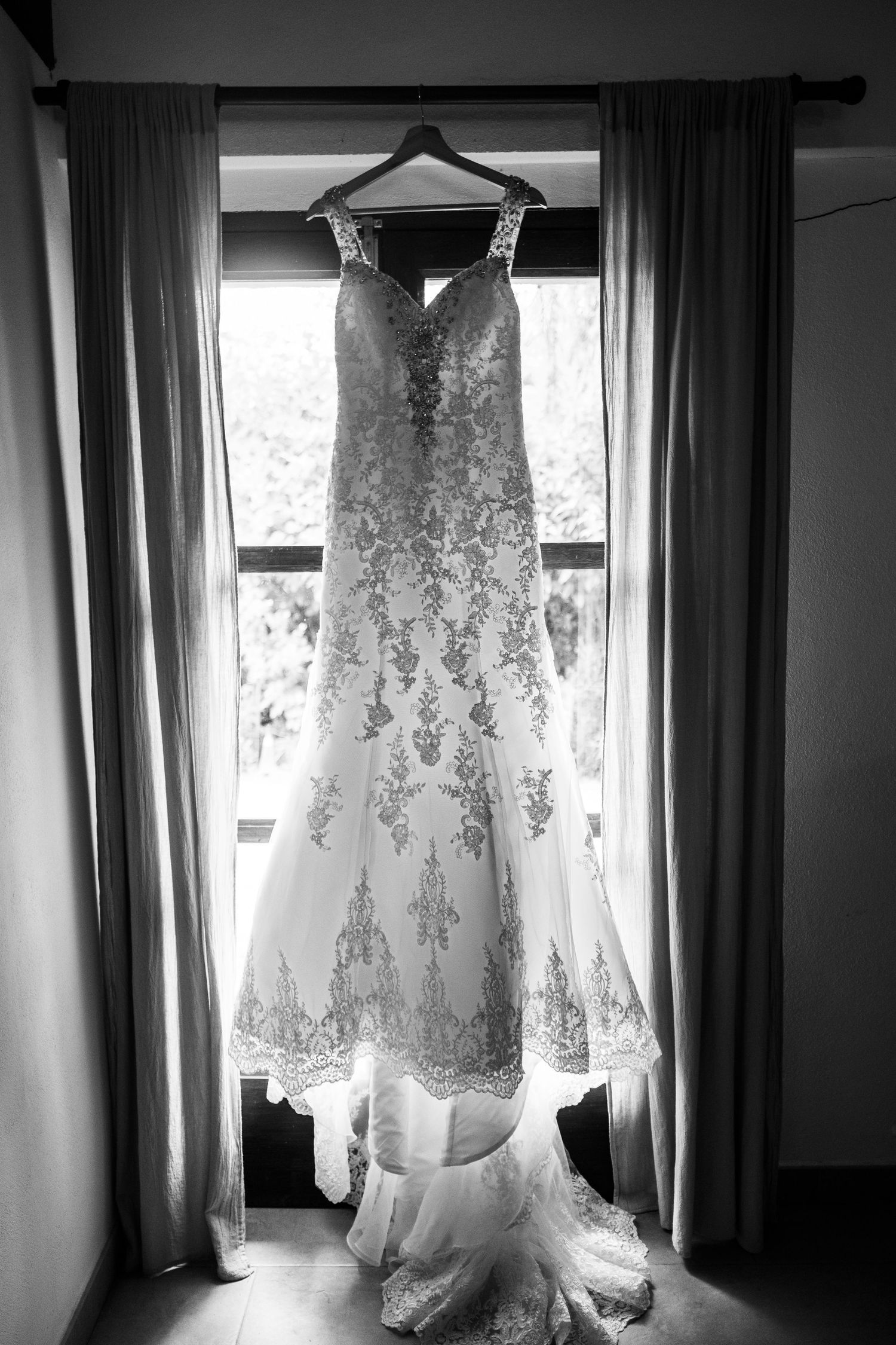 Bridal details and wedding dress at Hacienda Almoguera, luxury wedding venue in Spain